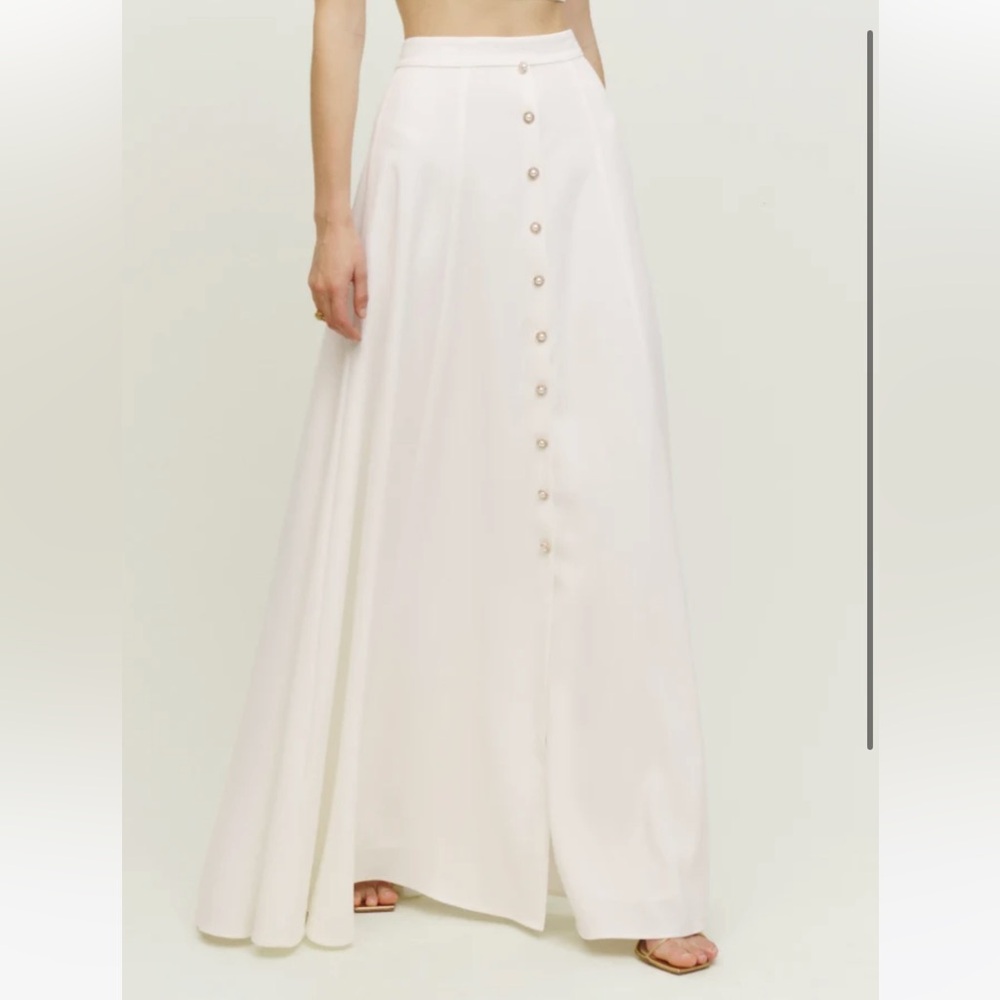 NEW Reformation White Maxi Skirt 12